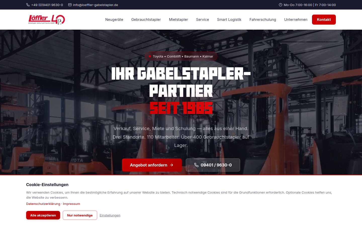 Löffler Gabelstapler - Industriewebsite